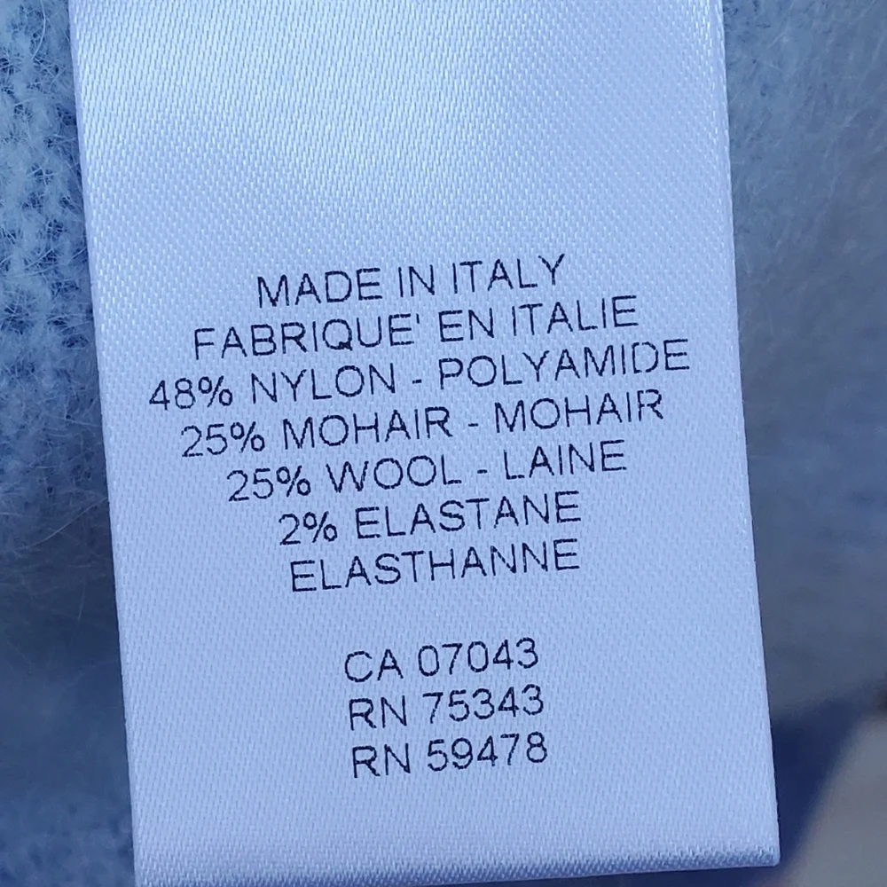 NEW! Bianco & Blu Luxury Mohair Yarn Blue Sweater Size L